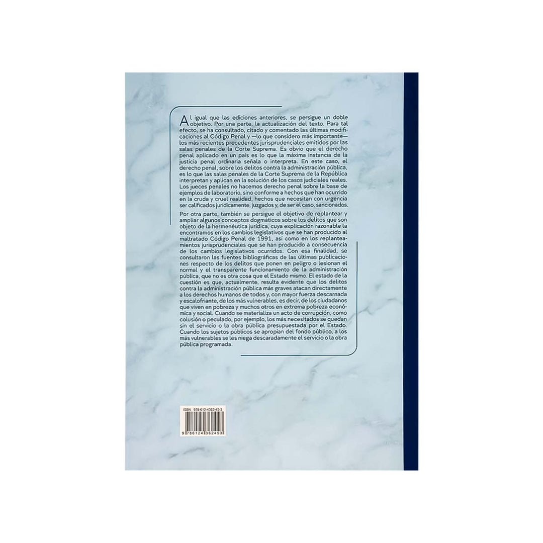Contracubierta del libro Delitos contra la Administración Pública de Ramiro Salinas Siccha.
