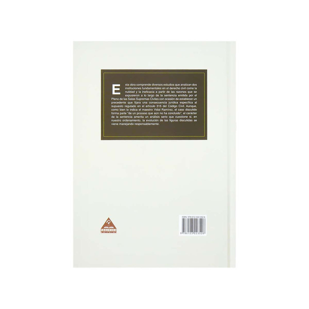 Contracubierta del libro La Nulidad y la Ineficacia del Acto Jurídico.