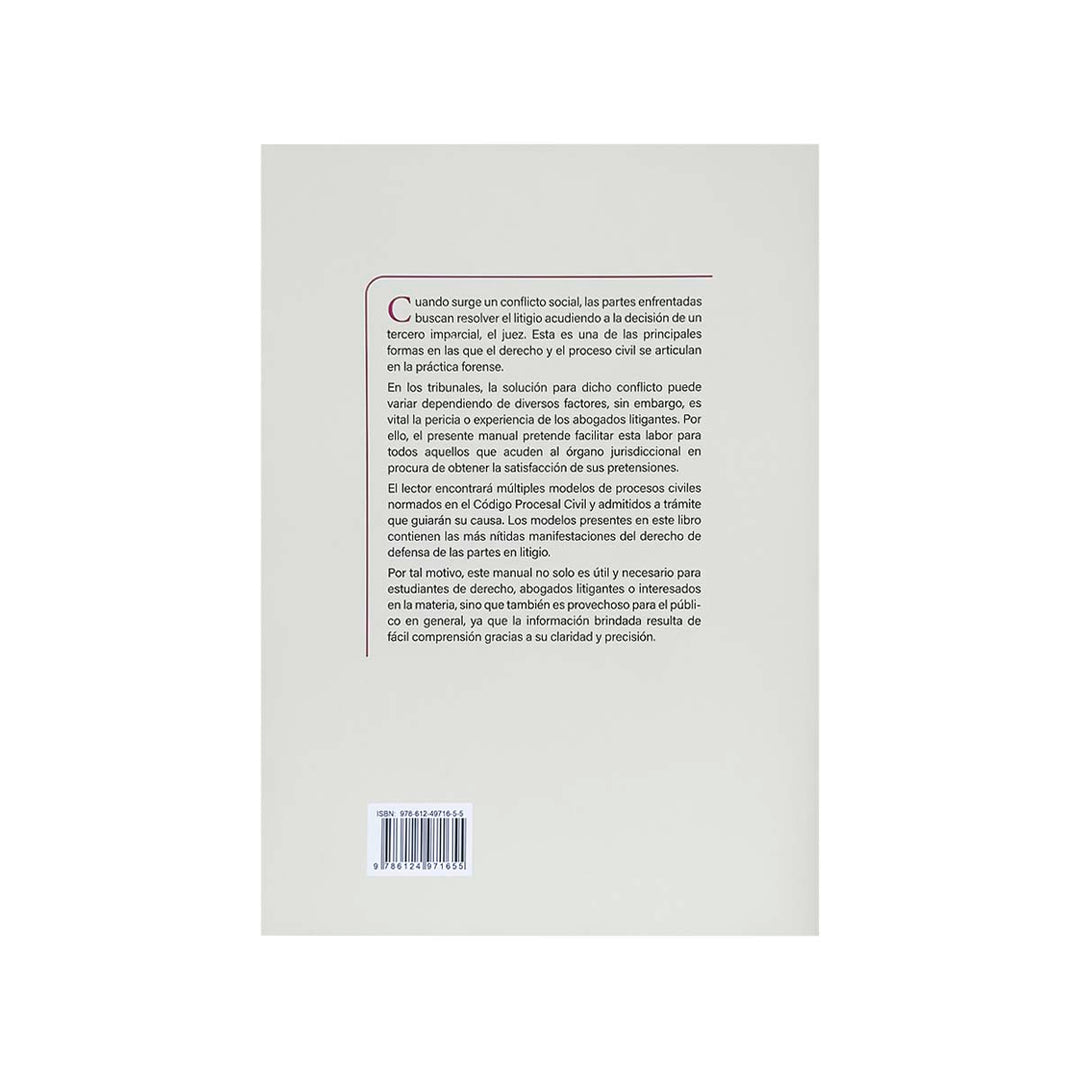 Contracubierta del libro Práctica Forense del Proceso Civil.