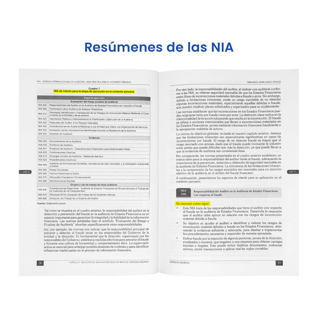 NIA Normas Internacionales de Auditoría: Guía Práctica para el Contexto Peruano