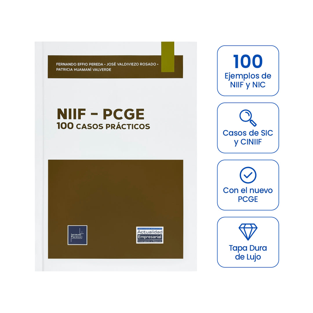 Cubierta del libro NIIF-PCGE: 100 casos prácticos.