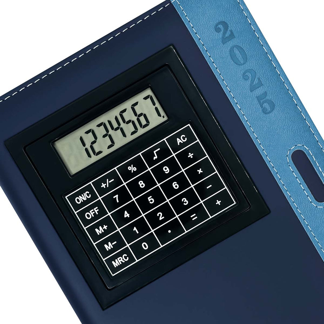 Agenda con Calculadora 2025 Azul + Grabado Personalizado