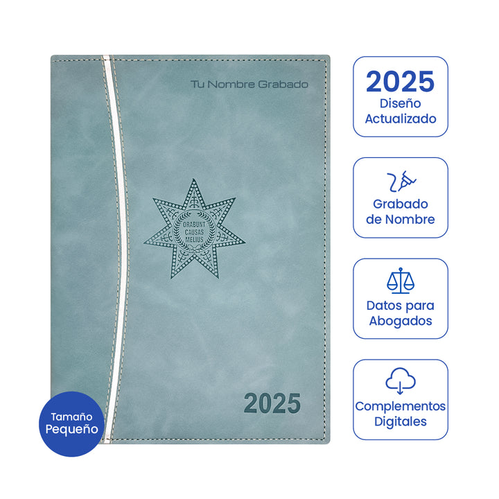 Agenda para Abogado 2025 Azul Celeste + Grabado Personalizado (Tamaño Pequeño)
