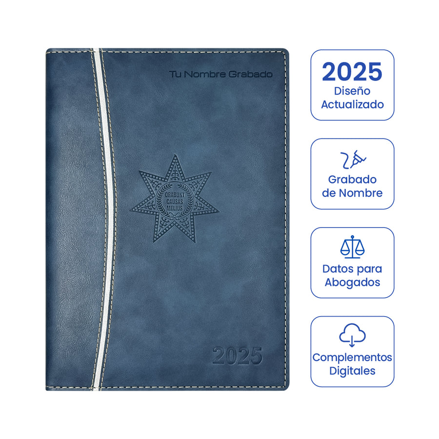 Cubierta de Agenda para Abogado 2025 Azul Celeste + Grabado Personalizado