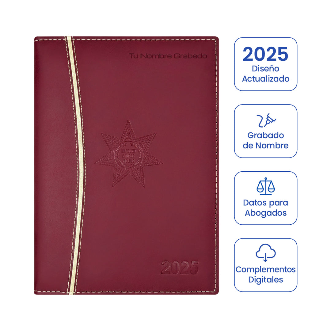 Agenda para Abogado 2025 Roja + Grabado Personalizado