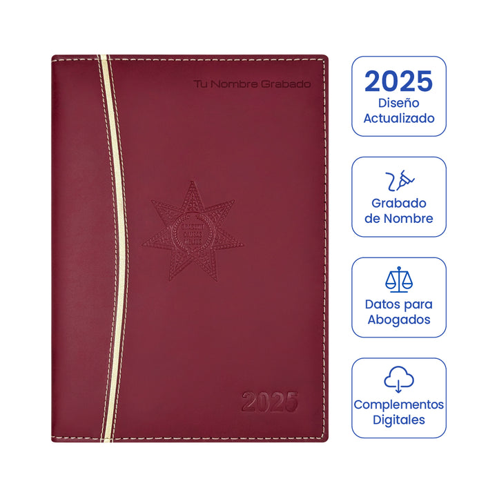 Agenda para Abogado 2025 Roja + Grabado Personalizado