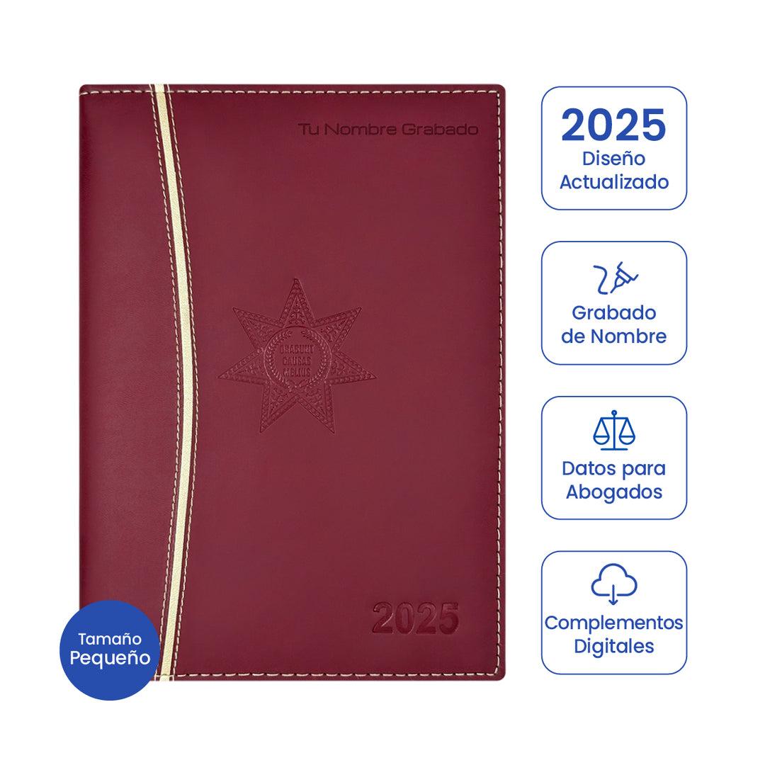 Agenda para Abogado 2025 Roja + Grabado Personalizado (Tamaño Pequeño)