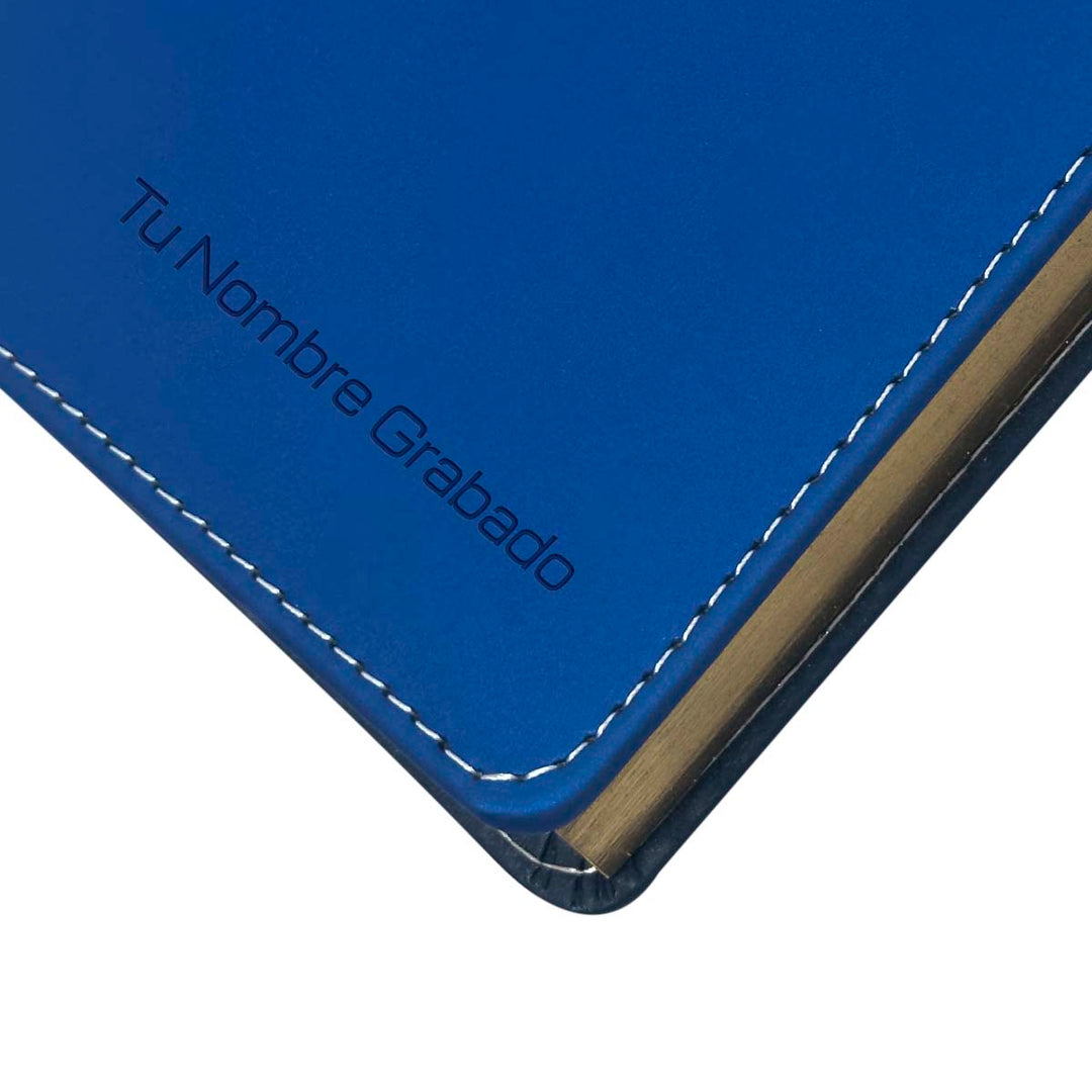 Grabado en portada de Agenda Ejecutiva 2026 Azul Clásica (A5) + Grabado Personalizado.