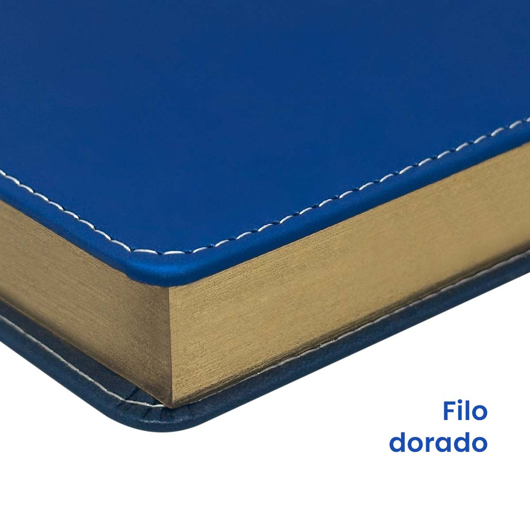 Filo de Agenda Ejecutiva 2026 Azul Clásica (A5) + Grabado Personalizado.