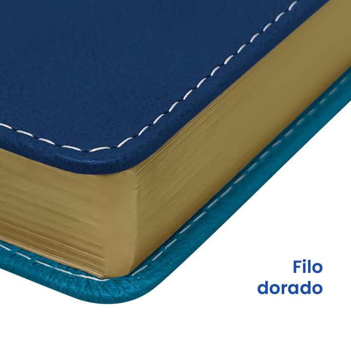 Filo de Agenda Ejecutiva 2026 Azul Jaspeada + Grabado Personalizado.