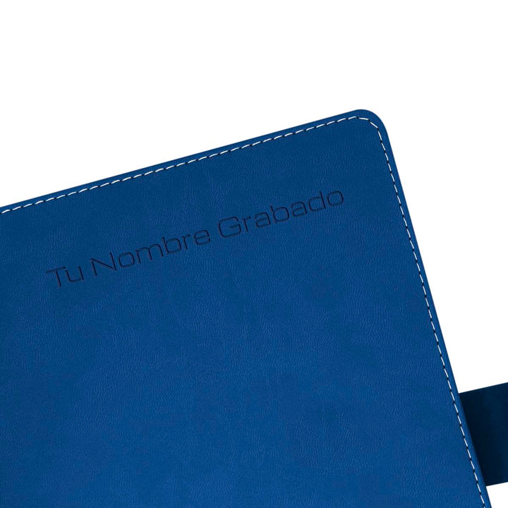 Grabado en la portada de Agenda Ejecutiva 2026 Azul Rocosa + Grabado Personalizado.