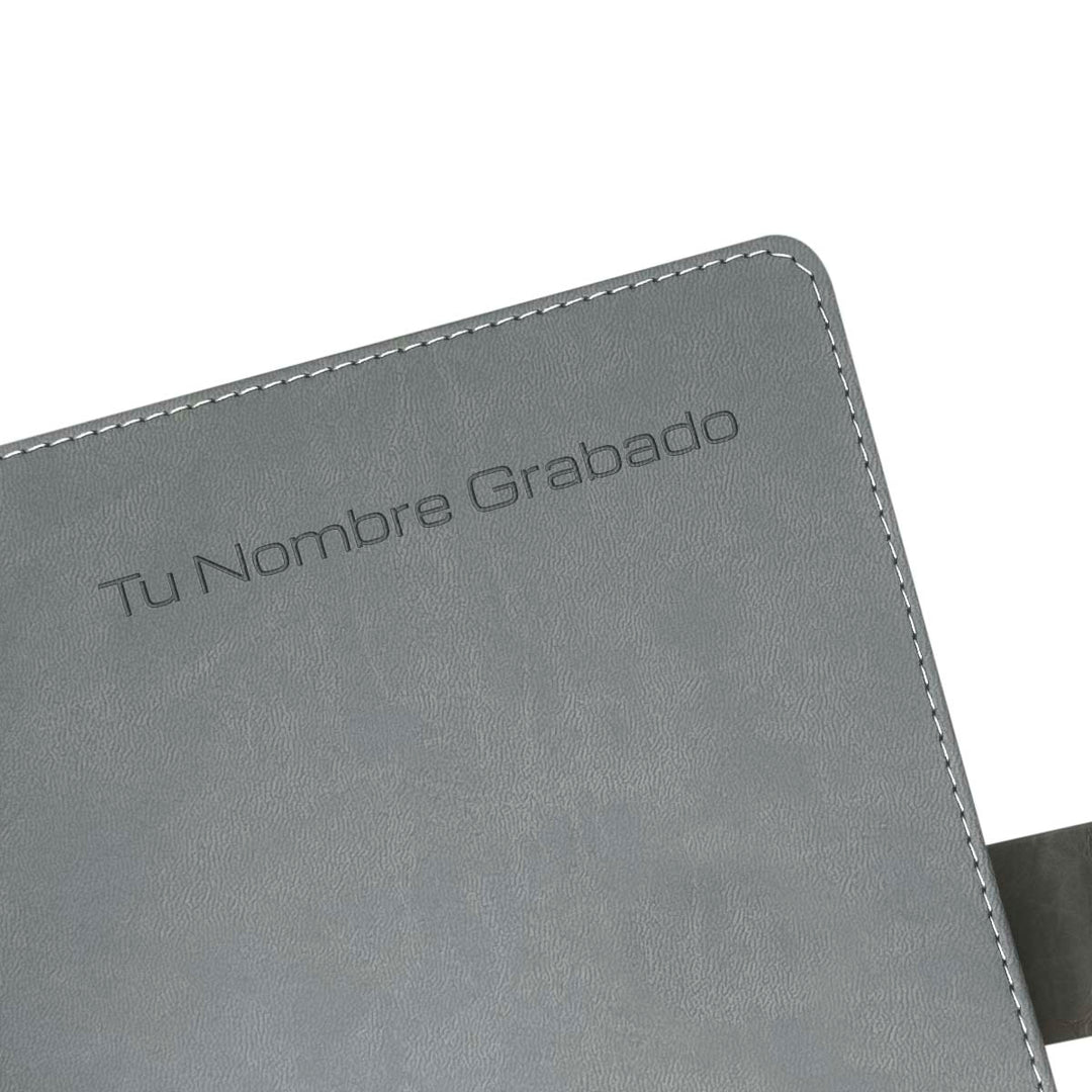 Grabado en la portada de Agenda Ejecutiva 2026 Gris Rocosa + Grabado Personalizado.