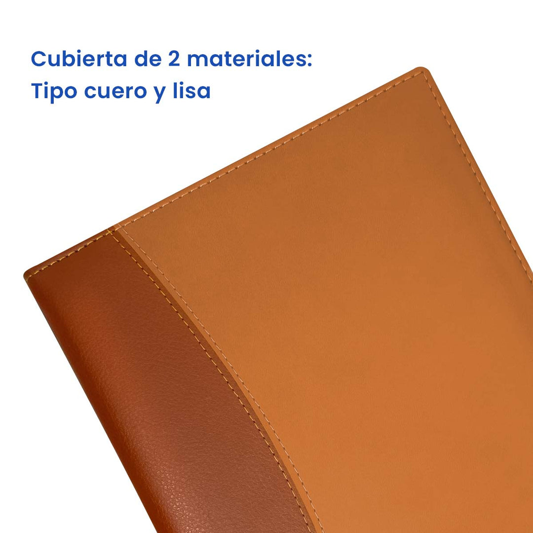 Agenda Ejecutiva 2026 Marrón Claro Clásica + Grabado Personalizado