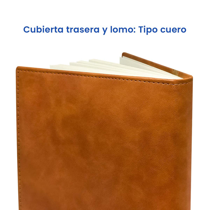 Parte Trasera de Agenda Ejecutiva 2026 Marrón Onda + Grabado Personalizado.