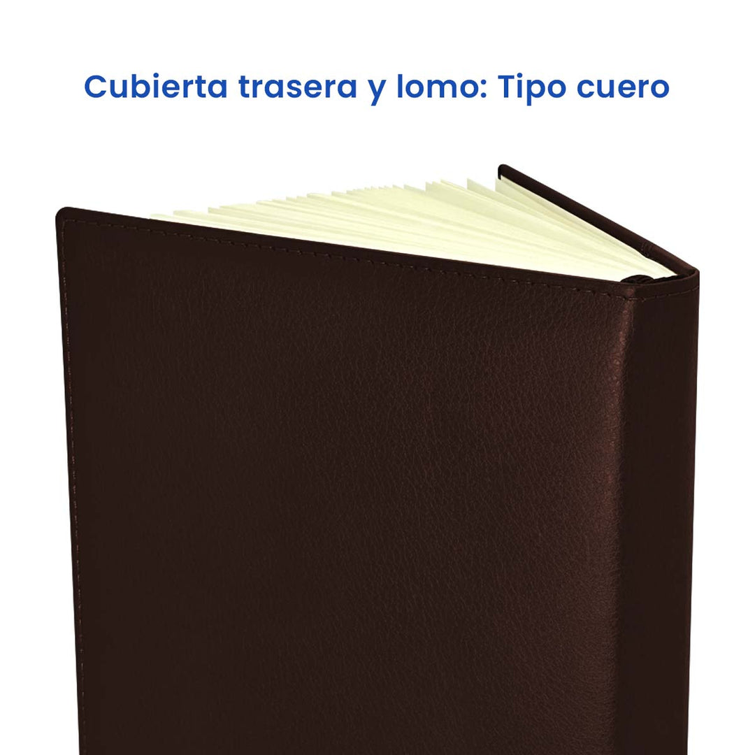 Cubierta trasera de Agenda Ejecutiva 2026 Marrón Oscuro Clásica + Grabado Personalizado