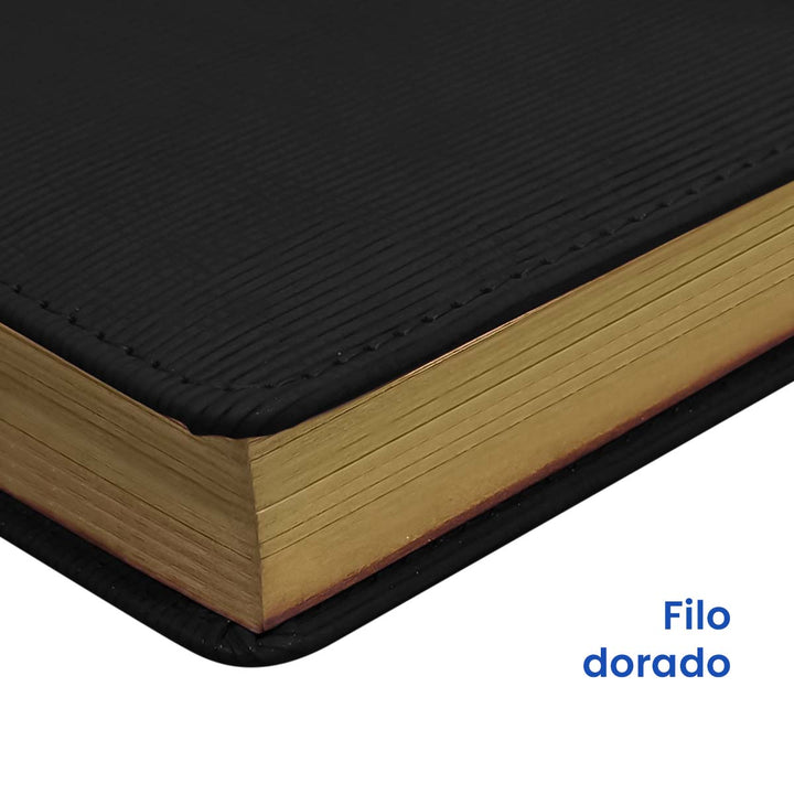 Filo de Agenda Ejecutiva 2026 Negra Anillo (A5) + Grabado Personalizado.