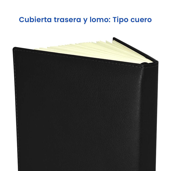 Cubierta trasera de Agenda Ejecutiva 2026 Negra Clásica + Grabado Personalizado