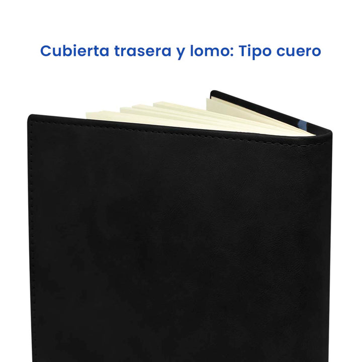 Parte Trasera de Agenda Ejecutiva 2026 Negra Onda + Grabado Personalizado.