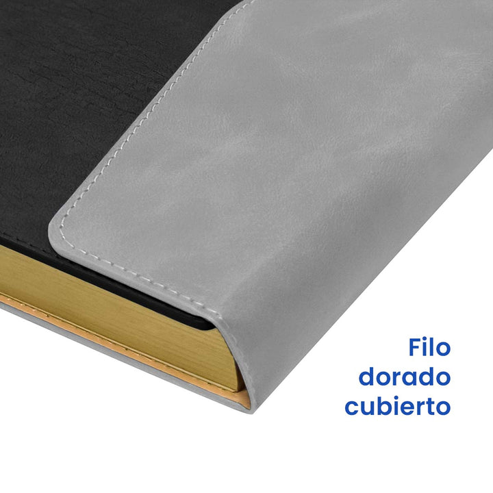 Filo de Agenda Ejecutiva 2026 Negra Solapa + Grabado Personalizado.