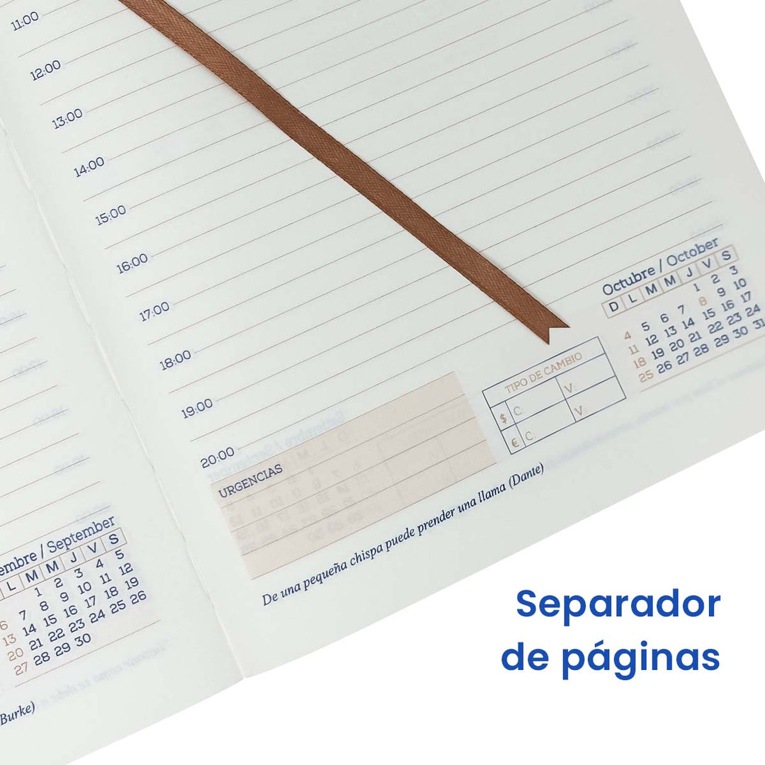 Agenda Ejecutiva 2026 Negra Onda + Grabado Personalizado