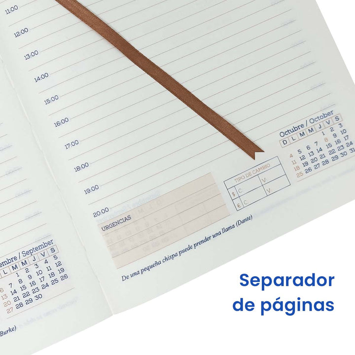 Agenda Ejecutiva 2026 Negra Onda + Grabado Personalizado