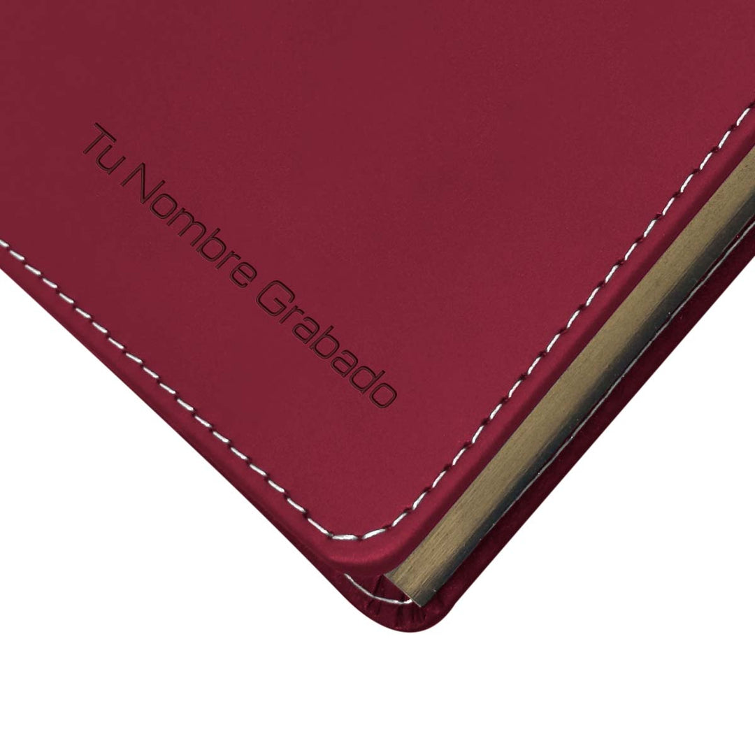Grabado en portada de Agenda Ejecutiva 2026 Roja Clásica (A5) + Grabado Personalizado.