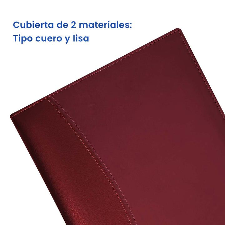 Cubierta tipo cuero y lisa de Agenda Ejecutiva 2026 Roja Clásica + Grabado Personalizado