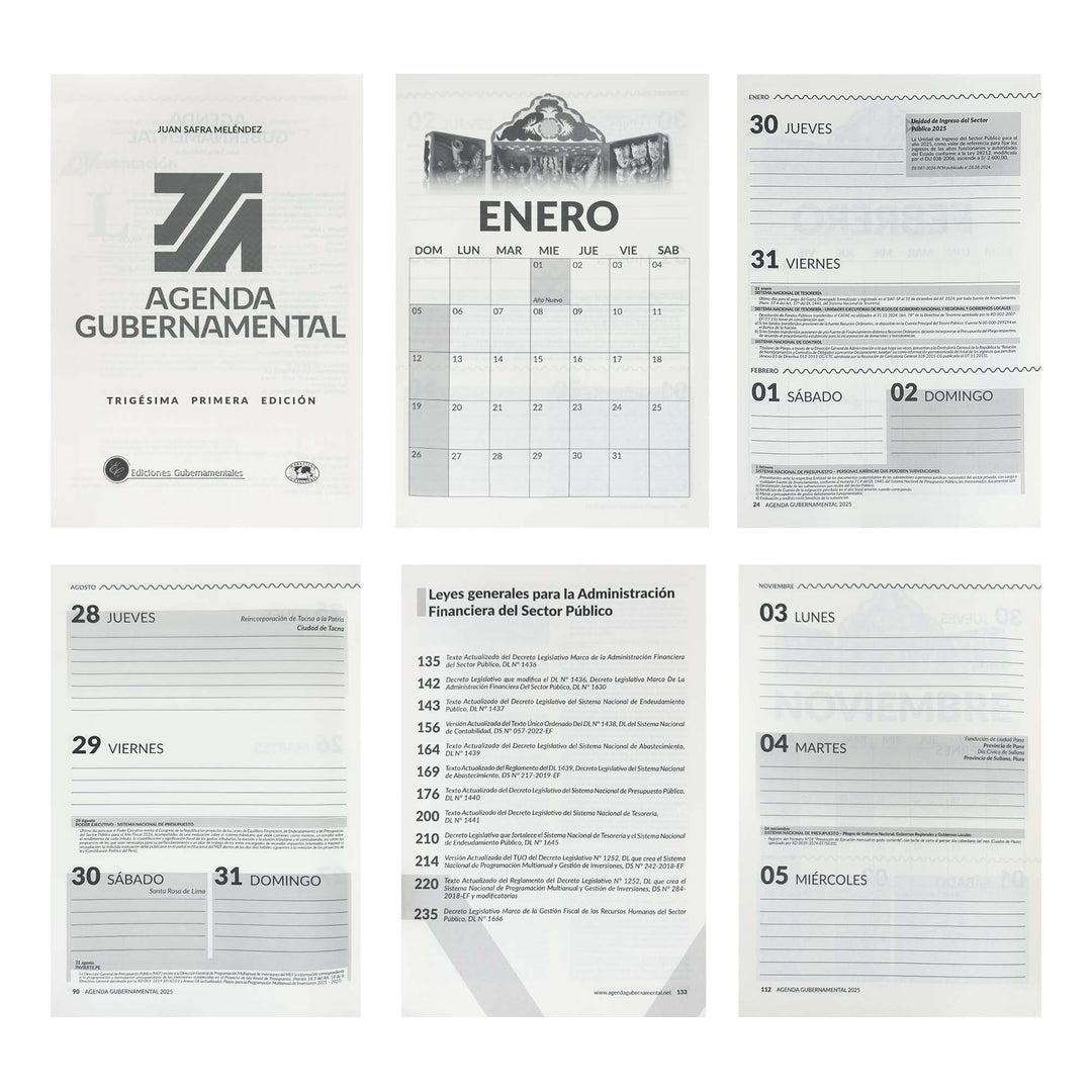Agenda Gubernamental 2026 + Grabado Personalizado
