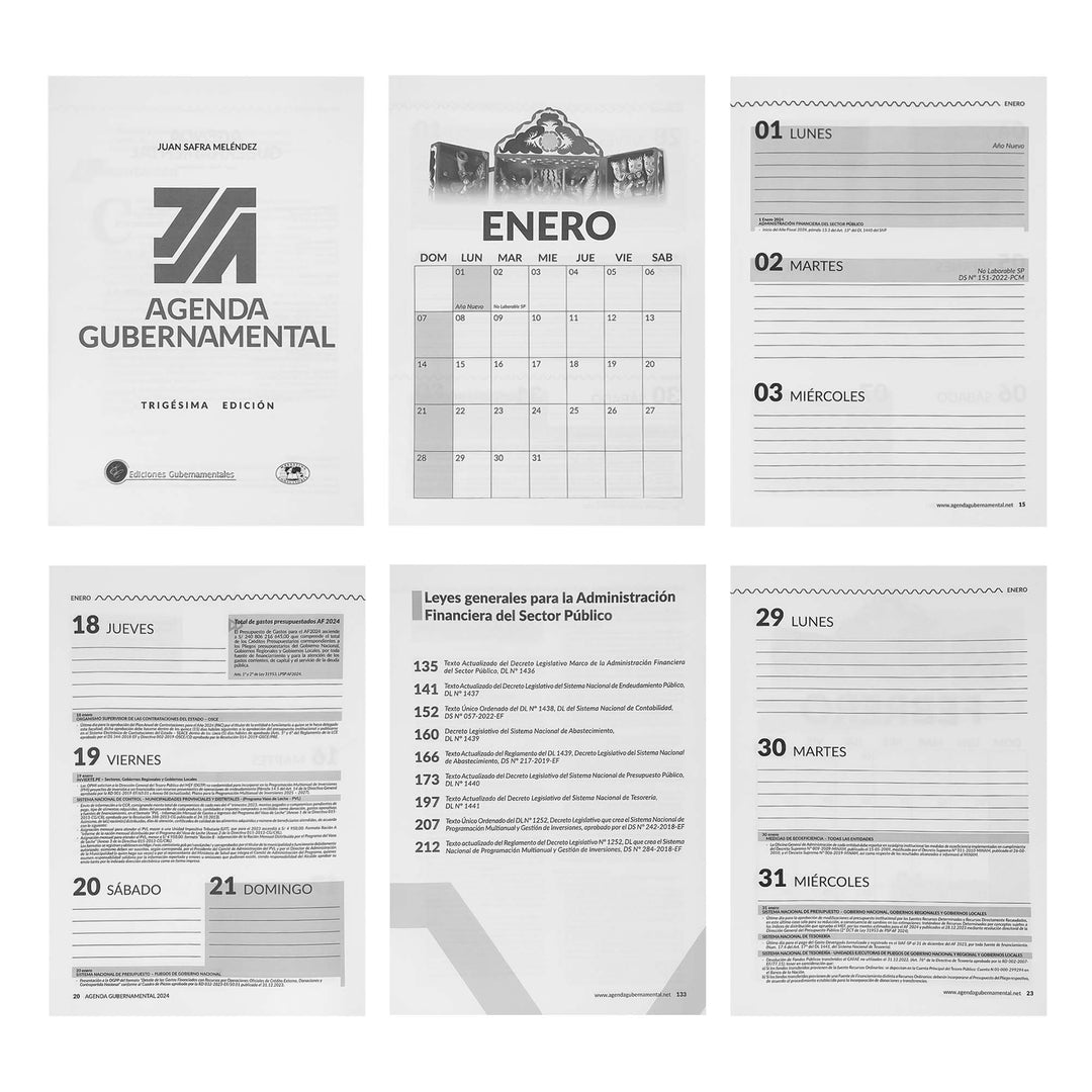 Agenda Gubernamental 2024 + Grabado Personalizado