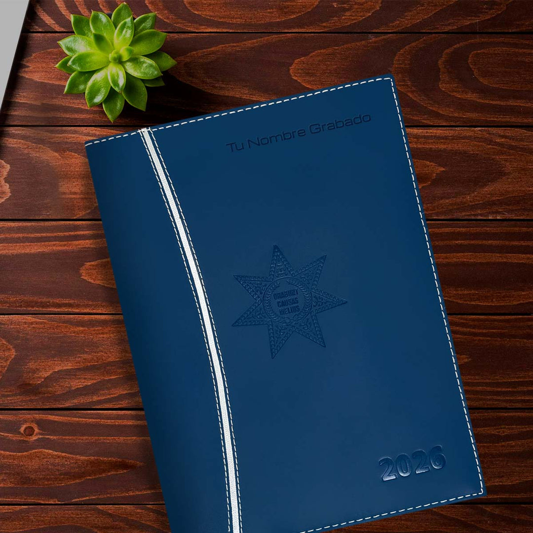 Acabado de Agenda para Abogado 2026 azul + Grabado Personalizado.