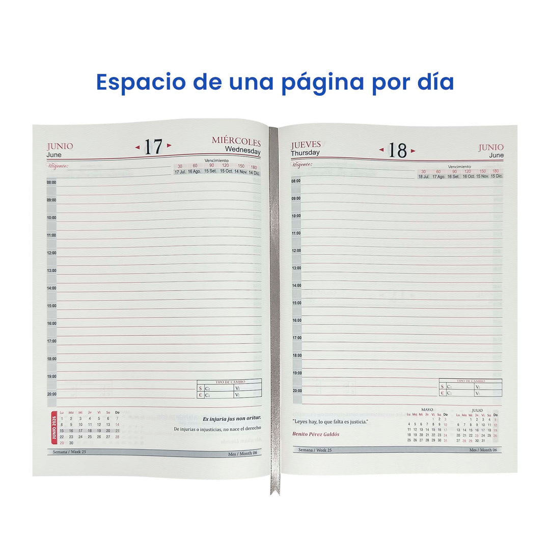 Páginas internas de Agenda para Abogado 2026 + Grabado Personalizado.