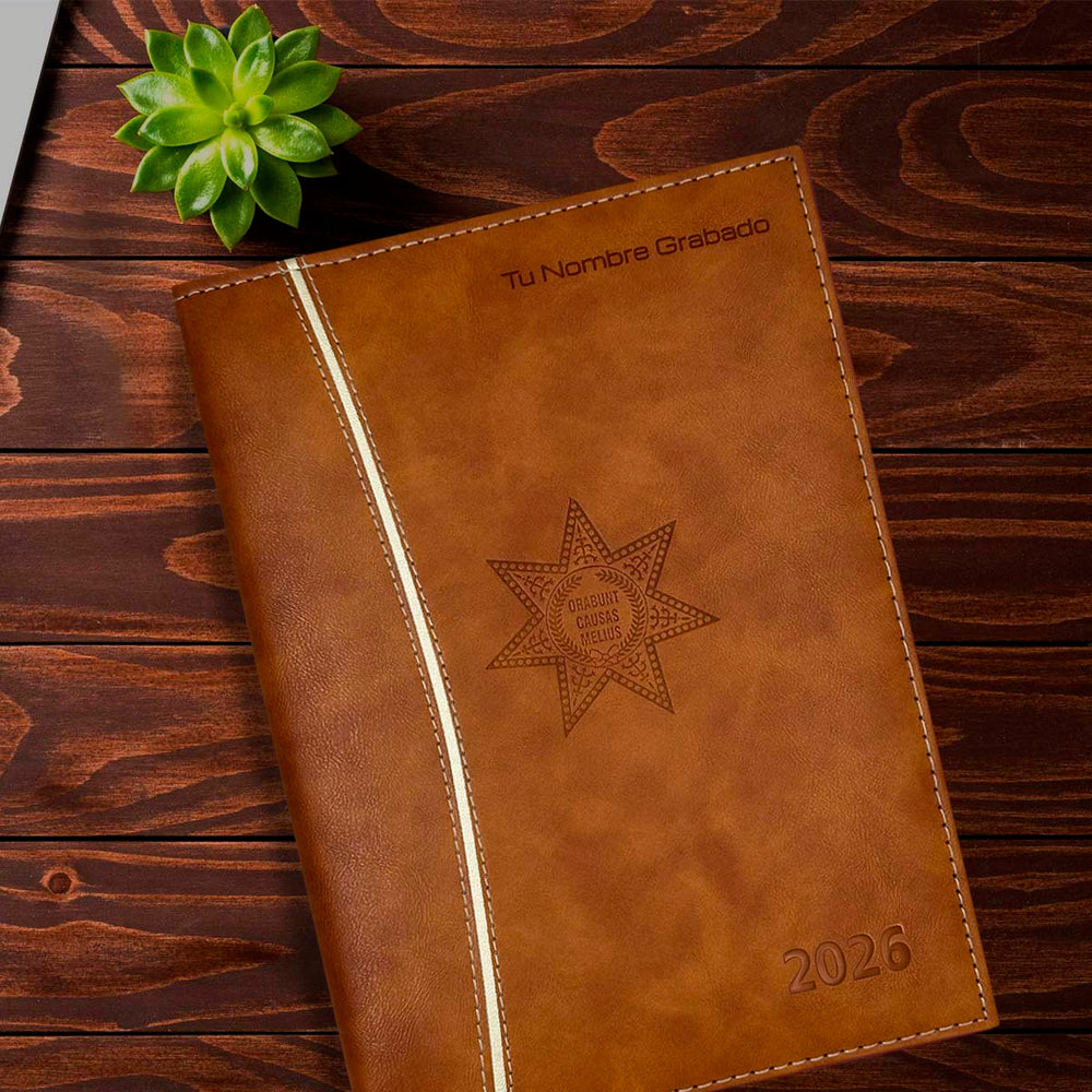 Acabado de Agenda para Abogado 2026 Marrón + Grabado Personalizado.