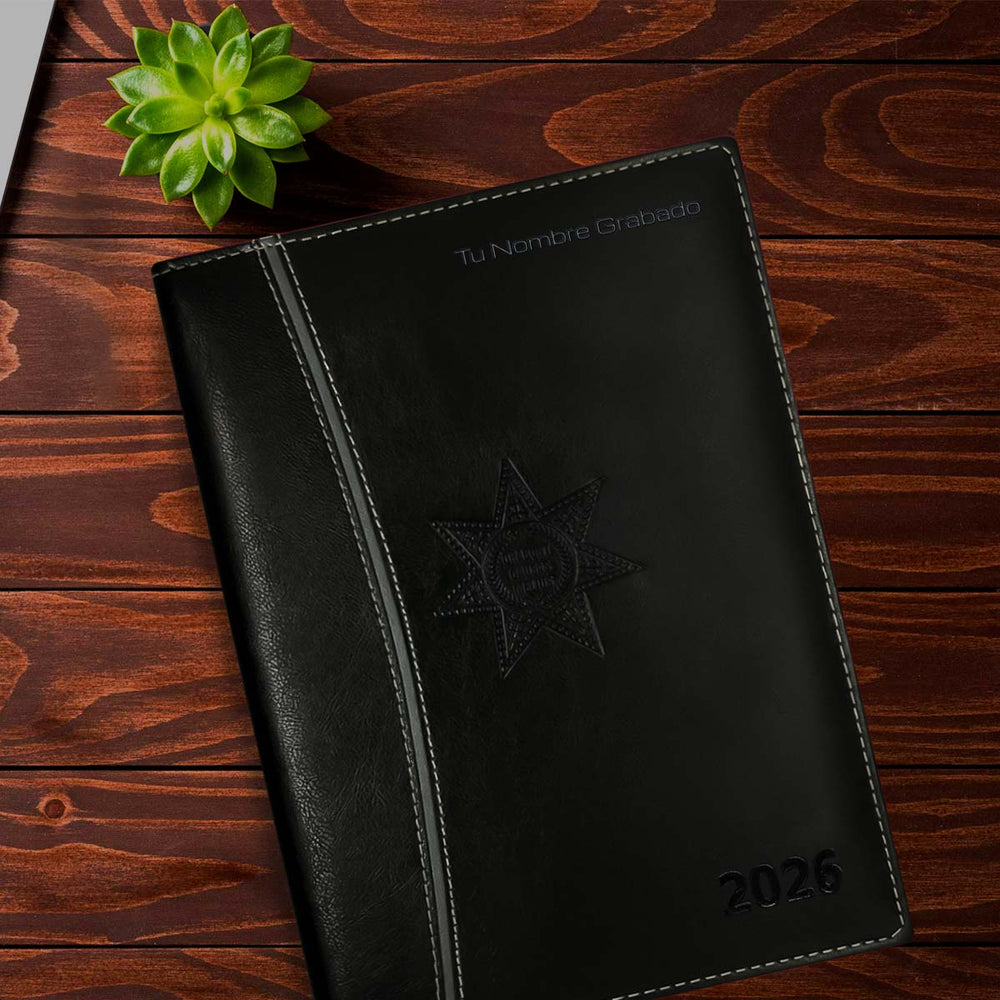 Acabado de Agenda para Abogado 2026 Negra + Grabado Personalizado.