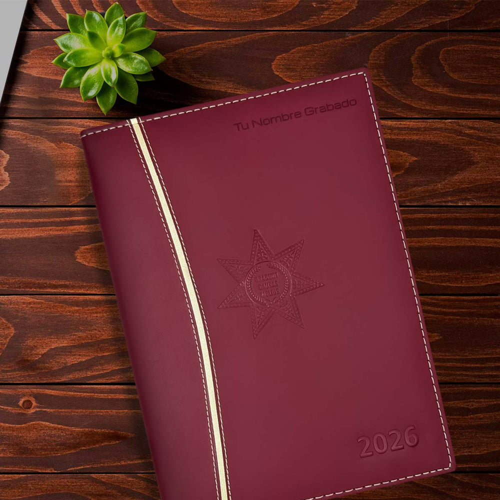 Acabado de Agenda para Abogado 2026 Roja + Grabado Personalizado.