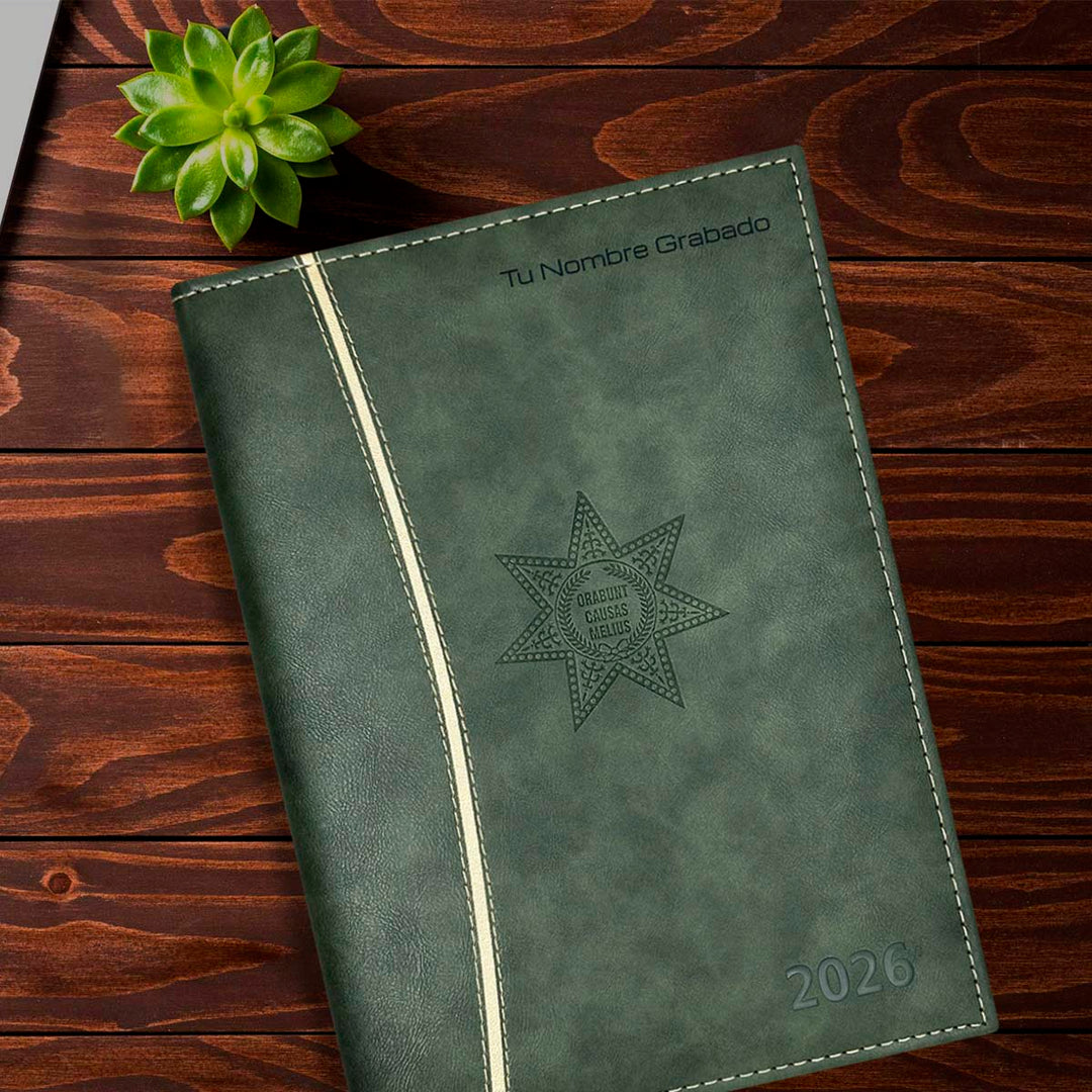 Acabado de Agenda para Abogado 2026 Verde + Grabado Personalizado.