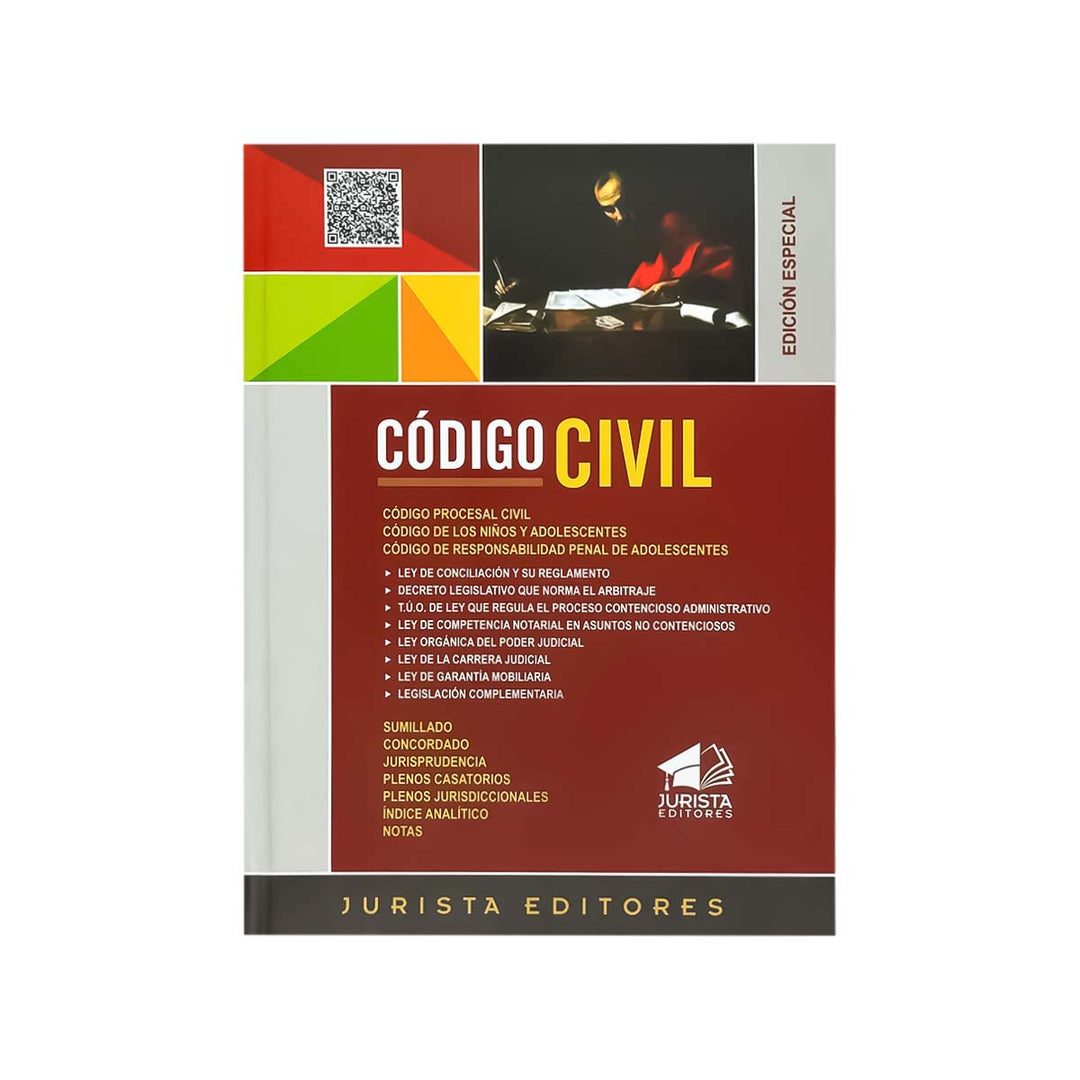 ubierta del libro Código Civil Peruano Actualizado Jurista Editores (Tapa Dura).