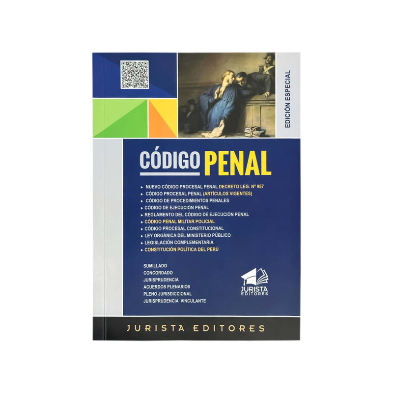 Cubierta del  libro Código Penal Peruano Actualizado Jurista Editores (Tapa Blanda).