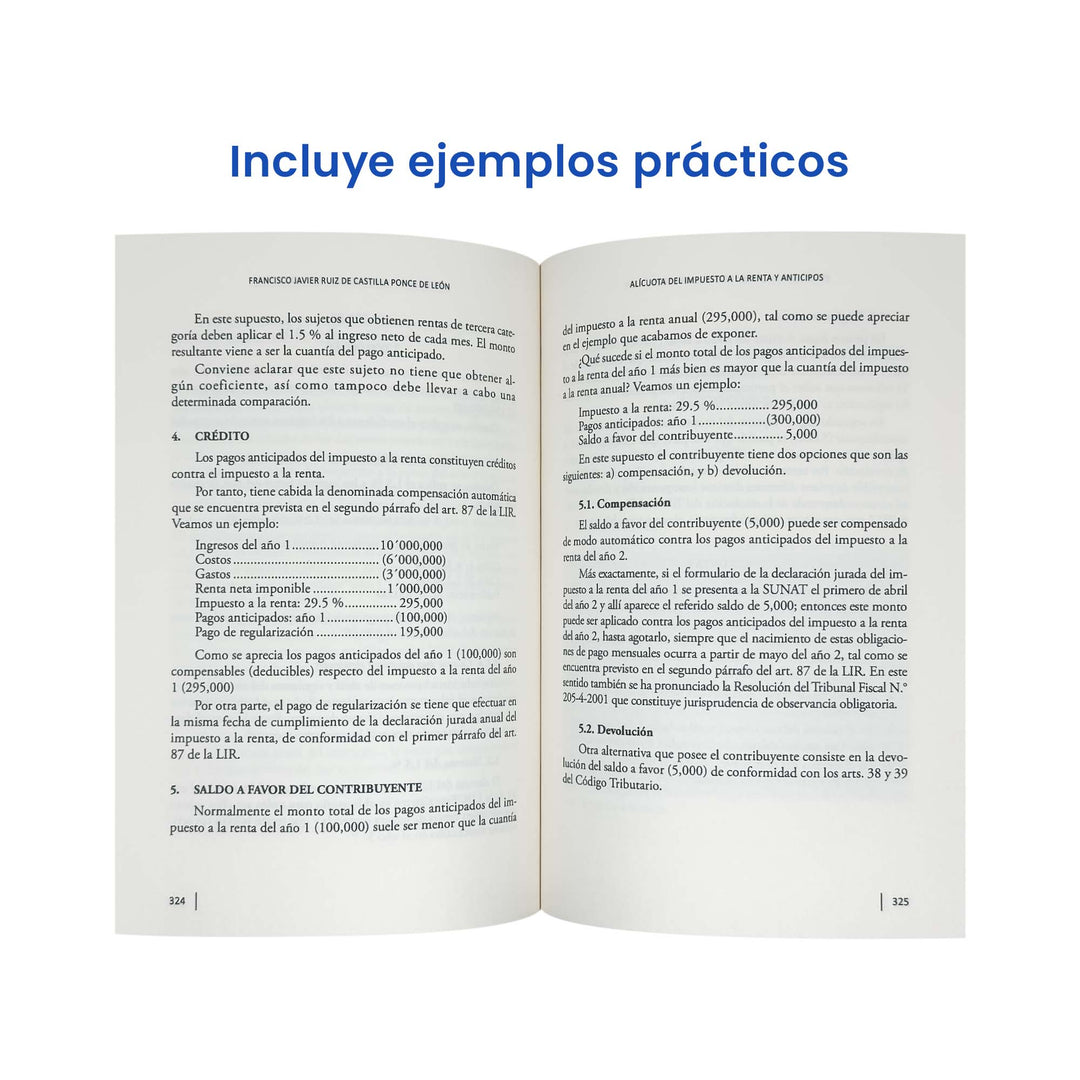 Contracubierta del libro Colección Derecho Tributario Peruano de Francisco Ruiz de Castilla.