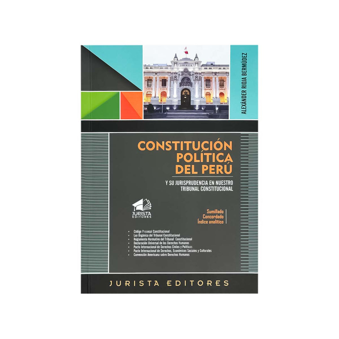 Cubierta del  libro Constitución Política del Perú y su Jurisprudencia en Nuestro Tribunal Constitucional.