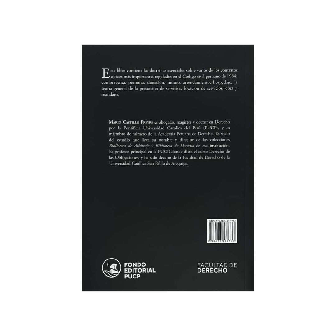 Contracubierta del libro Contratos Típicos, de Mario Castillo Freyre.