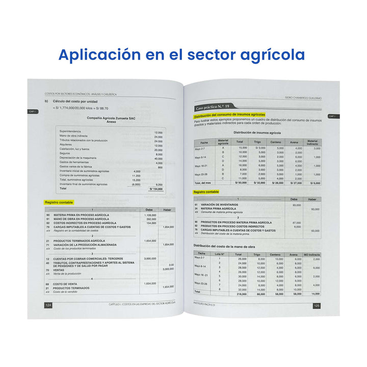 Casos prácticos de contabilidad de costos agrícolas.