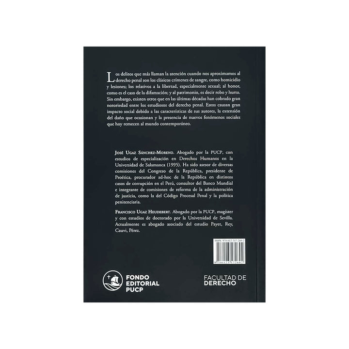Contracubierta del libro Delitos Económicos, contra la Administración Pública y Criminalidad Organizada.