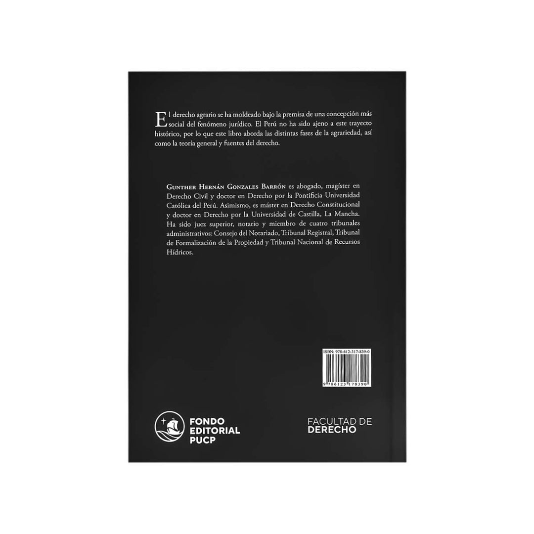 Contracubierta del libro Derecho Agrario de Gunther Hernán Gonzales Barrón.