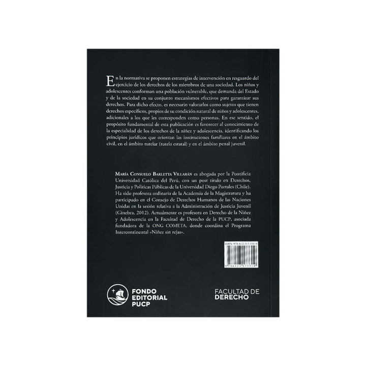 Contracubierta del libro Derecho de la Niñez y Adolescencia.