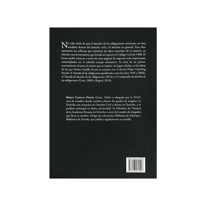 Contracubierta del libro Derecho de las Obligaciones.