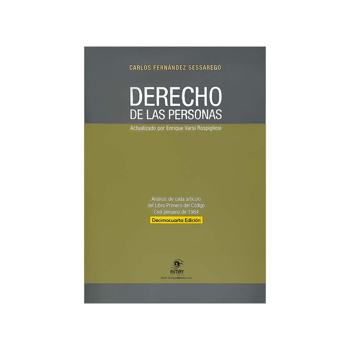 Cubierta del  libro Derecho de las Personas de Carlos Fernández Sessarego.