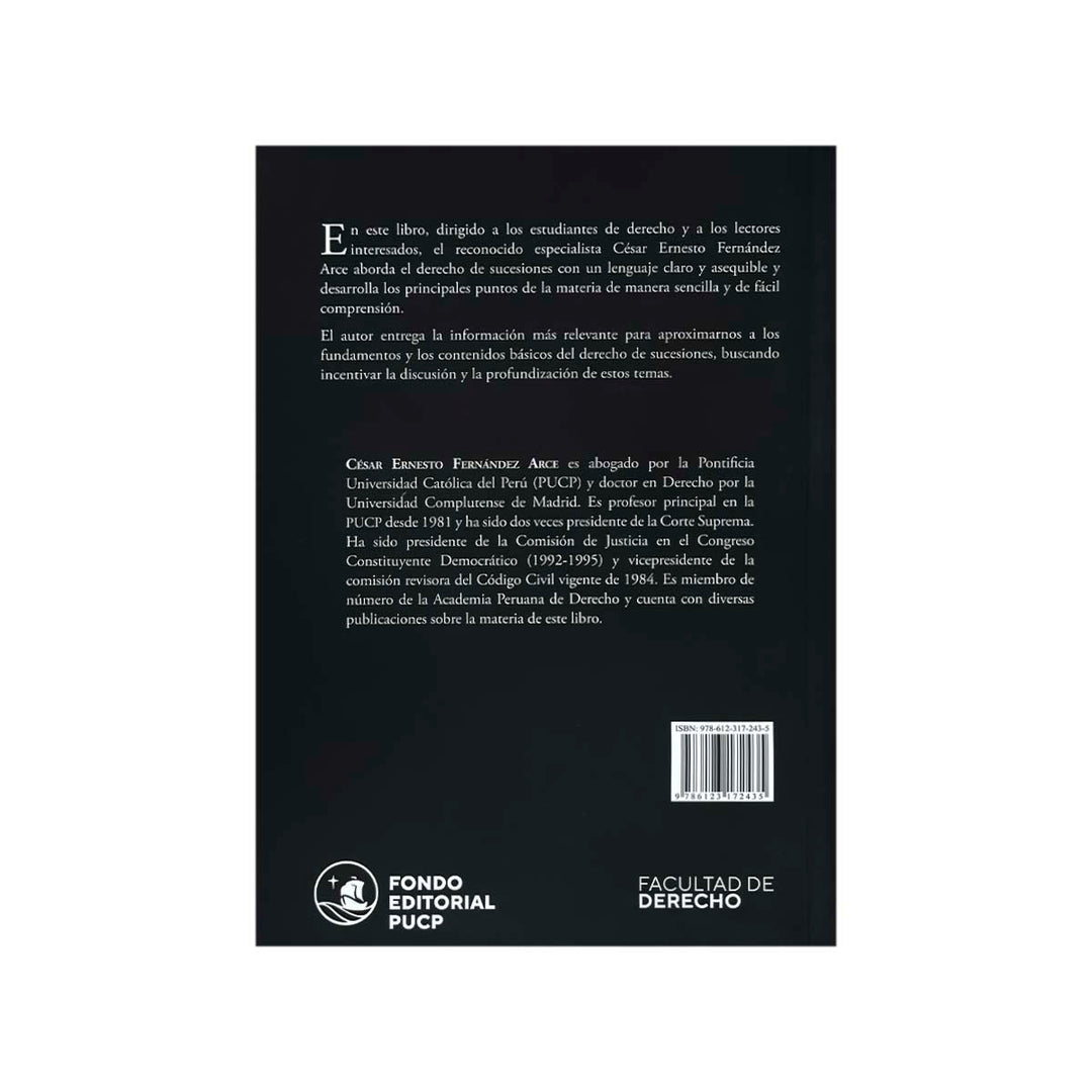 Contracubierta del libro Derecho de Sucesiones, de César E. Fernández Arce.