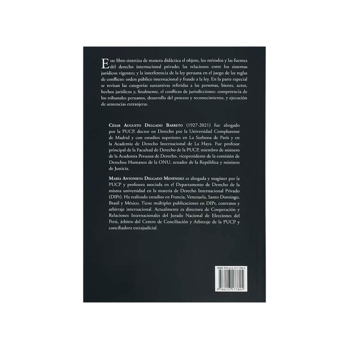Contracubierta del libro Derecho Internacional Privado: Segunda Edición.