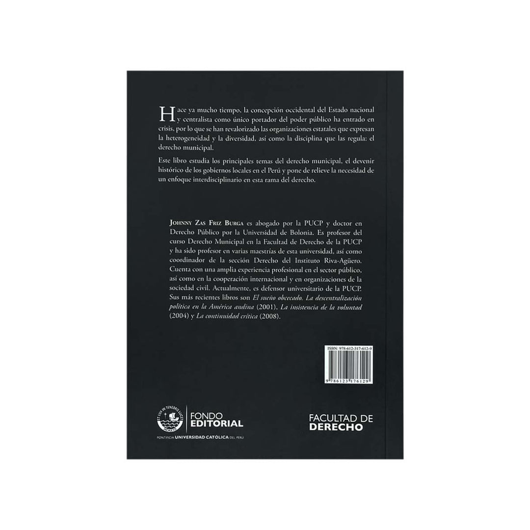 Contracubierta del libro Derecho Municipal, de Johnny Zas Friz Burga.