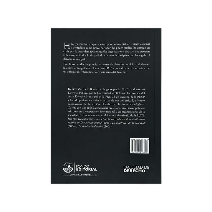 Contracubierta del libro Derecho Municipal, de Johnny Zas Friz Burga.